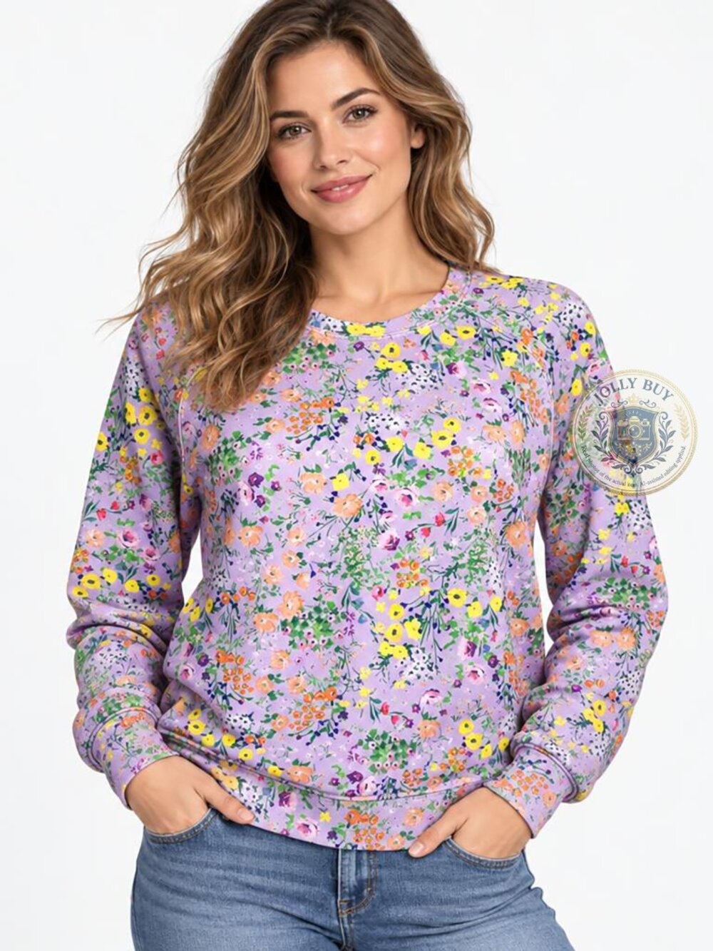 Elie Tahari Women’s Sweatshirt Modal Pullover Japanese Sakura Print Size S NEW